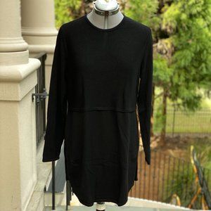 J Jill Wool Blend Sweater Tunic Medium Black